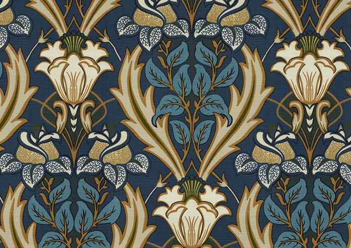 Acanthus, Navy - Made to Measure Curtains - Image 8